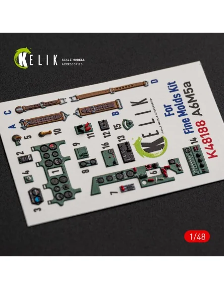 A6M5a - interior 3D decals for Fine Molds, 1/48 - Kelik K48188