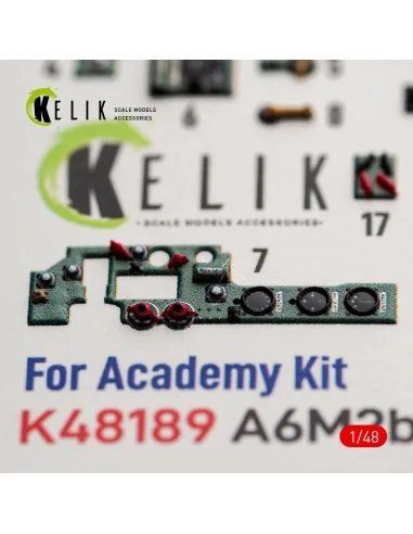 A6M2b Zero - interior 3D decals for Academy, 1/48 - Kelik K48189