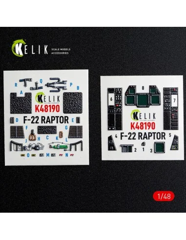 [NO_DESC] F-22 Raptor - interior 3D decals for Hasegawa, 1/48 - Kel...