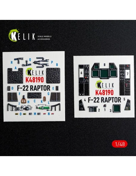 F-22 Raptor - interior 3D decals for Hasegawa, 1/48 - Kelik K48190