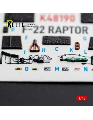 [NO_DESC] F-22 Raptor - interior 3D decals for Hasegawa, 1/48 - Kel...