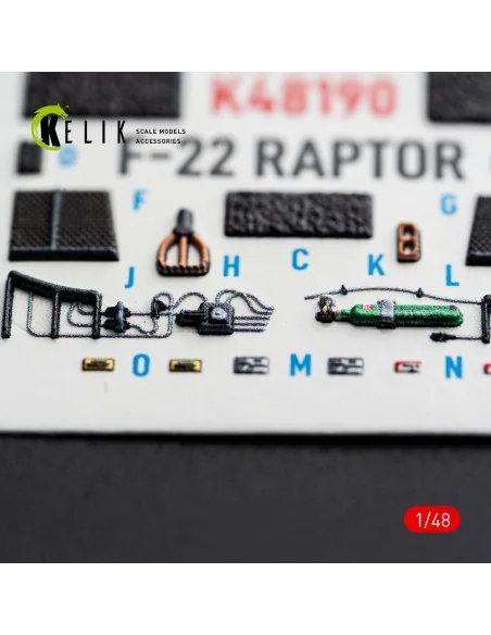 F-22 Raptor - interior 3D decals for Hasegawa, 1/48 - Kelik K48190