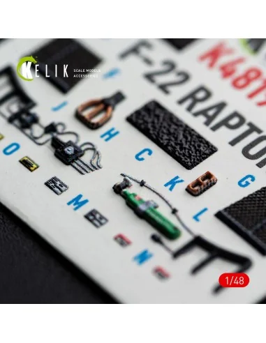 F-22 Raptor - interior 3D decals for Hasegawa, 1/48 - Kelik K48190