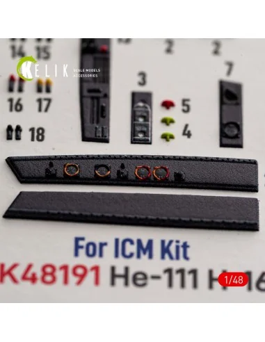 He-111 H-16 - interior 3D decals for ICM, 1/48 - Kelik K48191