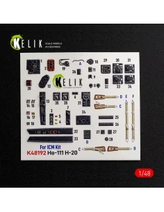 [NO_DESC] He-111 H-20 - interior 3D decals for ICM, 1/48 - Kelik K4...
