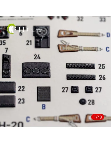 He-111 H-20 - interior 3D decals for ICM, 1/48 - Kelik K48192