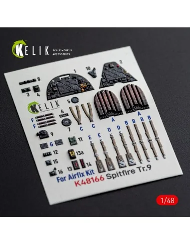 Spitfire TR.9 - interior 3D decals for Airfix, 1/48 - Kelik K48166