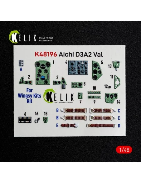 Aichi D3A2 Val - interior 3D decals for Wingsy Kits, 1/48 - Kelik K...