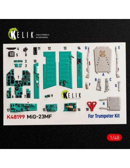 [NO_DESC] MiG-23MF - interior 3D decals for Trumpeter, 1/48 - Kelik...