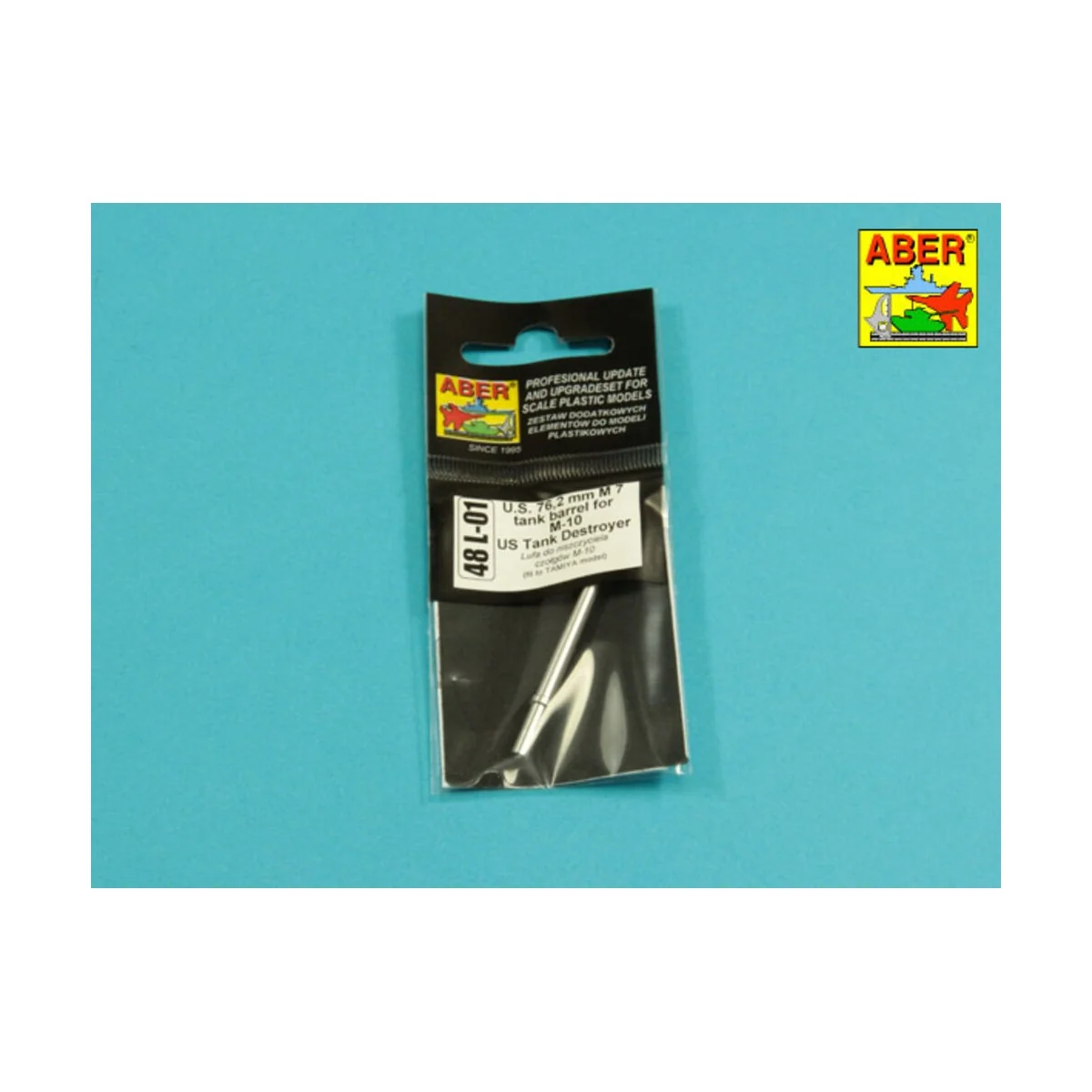 US 76, 2 mm M7 tank barrel for M-10, 1/48 - Aber Models 48 L-01