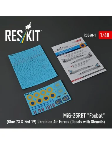 MiG-25RBT Foxbat (Blue 73 & Red 19) Ukrainian Air Forces (Decals wi...