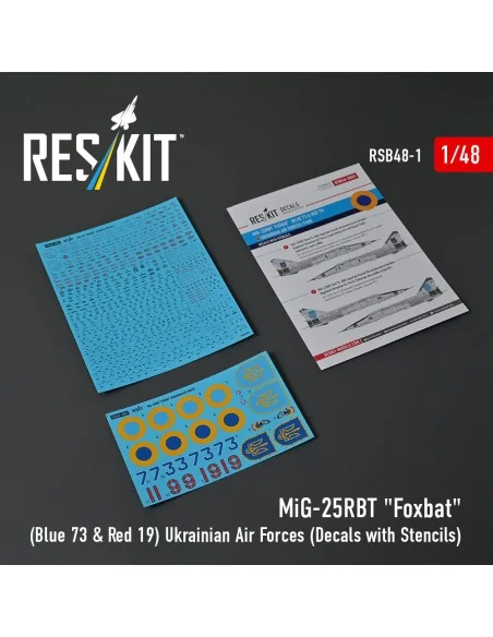 MiG-25RBT Foxbat (Blue 73 & Red 19) Ukrainian Air Forces (Decals wi...