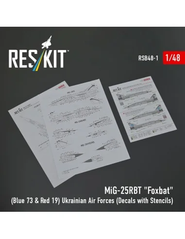 MiG-25RBT Foxbat (Blue 73 & Red 19) Ukrainian Air Forces (Decals wi...