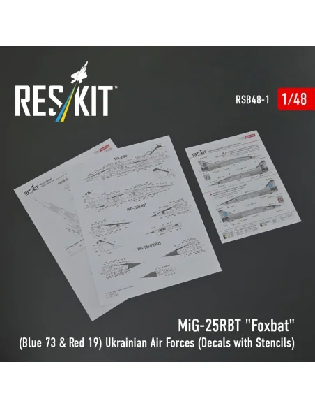 MiG-25RBT Foxbat (Blue 73 & Red 19) Ukrainian Air Forces (Decals wi...