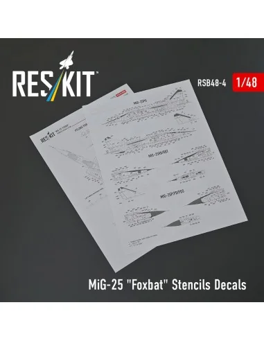 MiG-25 Foxbat Stencils Decals, 1/48 - ResKit Models RSB48-0004