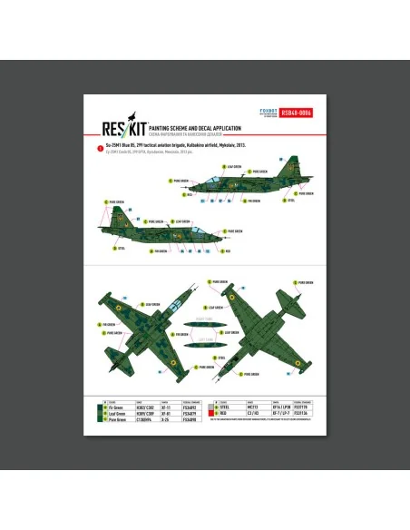 Su-25 Frogfoot Clover (BLUE 03, 05, 41, 45) Ukrainian Air Forces (M...