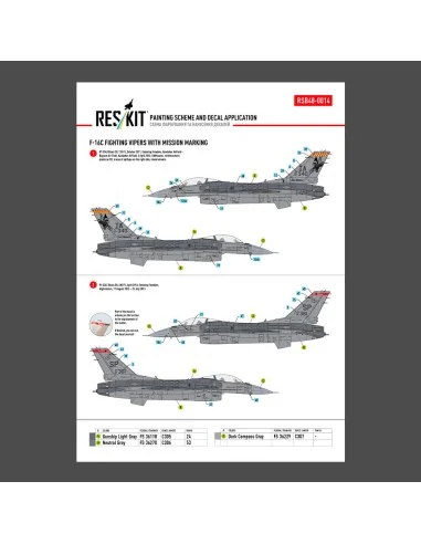 F-16C Fighting Vipers (Block 30, 40, 42, 50, 52) with mission marki...