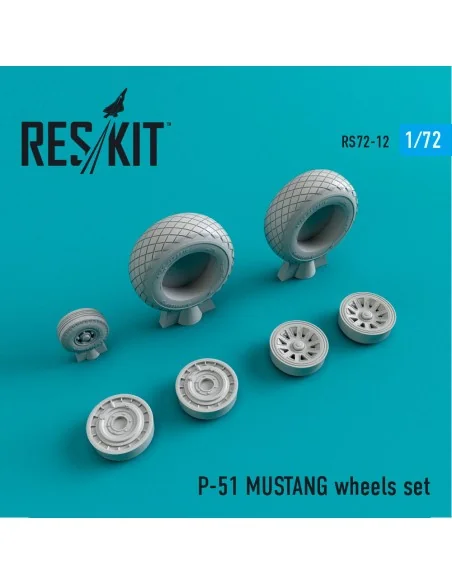 P-51 Mustang wheels set, 1/72 - ResKit Models RS72-0012
