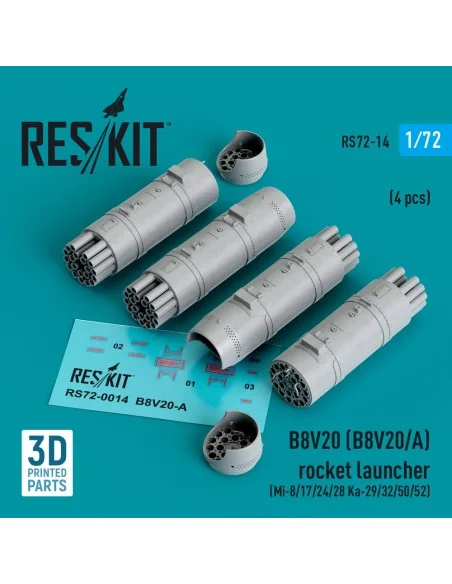 B8V20-? rocket launchers (4 pcs) (Mi-8/17/24/28, Ka-29/32/50/52) (3...