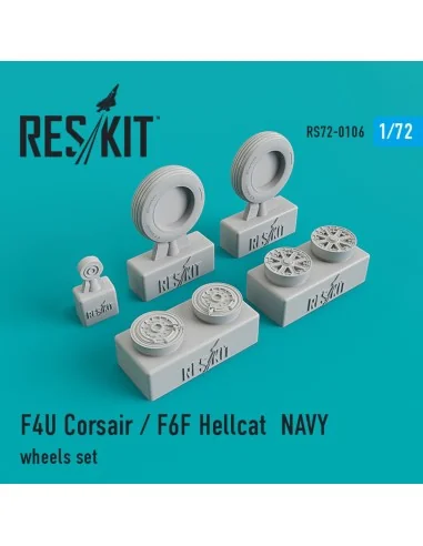 F4U Corsair/F6F Hellcat NAVY wheels set, 1/72 - ResKit Models RS72-...
