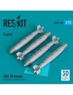 GBU-38 bombs (4 pcs) (A-10, F-16, F-15, F-22, F-35) (3D Printed), 1...