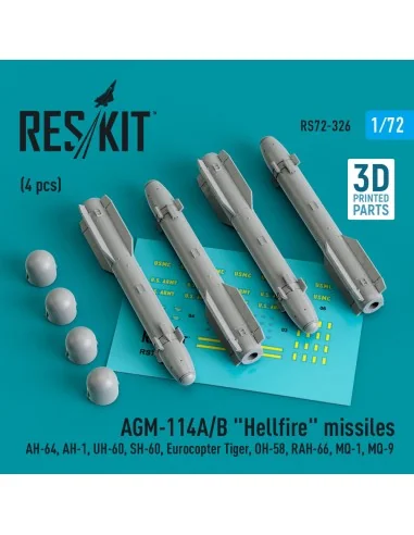 AGM-114A/B Hellfire missiles (4 pcs) (AH-64, AH-1, UH-60, SH-60, Eu...