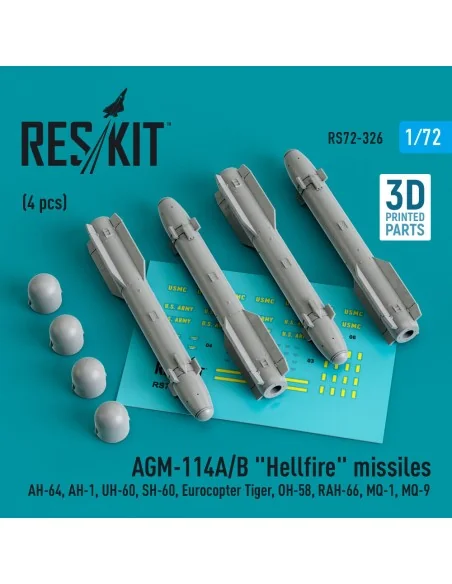 AGM-114A/B Hellfire missiles (4 pcs) (AH-64, AH-1, UH-60, SH-60, Eu...