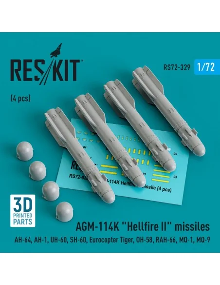 AGM-114K Hellfire II missiles (4 pcs) (AH-64, AH-1, UH-60, SH-60, E...