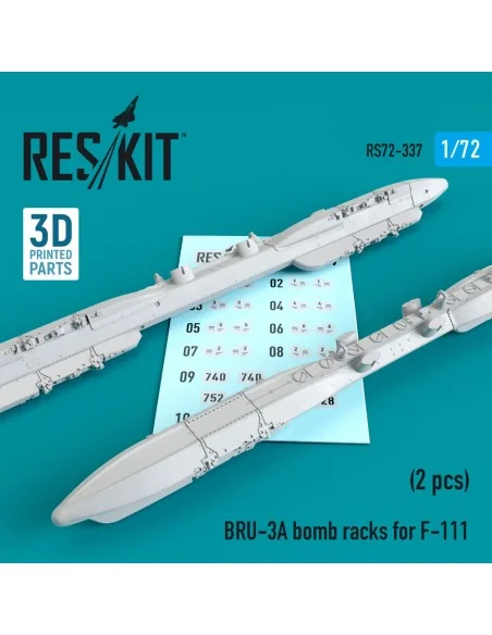 BRU-3A bomb racks for F-111 (2 pcs) (3D Printed), 1/72 - ResKit Mod...
