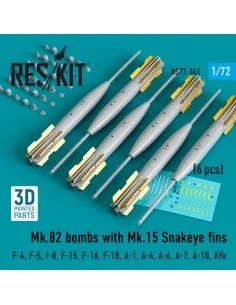 Mk.82 bombs with Mk.15 Snakeye fins (6 pcs) (F-4, F-5, F-8, F-15, F...