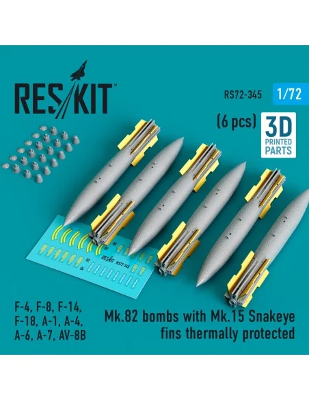 Mk.82 bombs with Mk.15 Snakeye fins thermally protected (6 pcs) (F-...