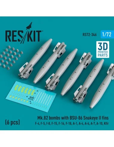 Mk.82 bombs with BSU-86 Snakeye II fins (6 pcs) (F-4, F-5, F-8, F-1...