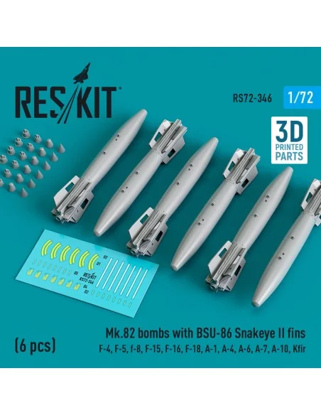 Mk.82 bombs with BSU-86 Snakeye II fins (6 pcs) (F-4, F-5, F-8, F-1...