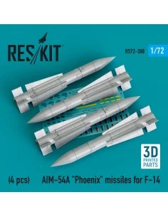 AIM-54A Phoenix missiles for F-14 (4pcs) (3D Printed), 1/72 - ResKi...