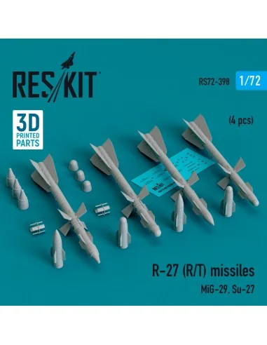 [NO_DESC] R-27 (R/T) missiles (4 pcs) (MiG-29, Su-27) (3D Printed),...