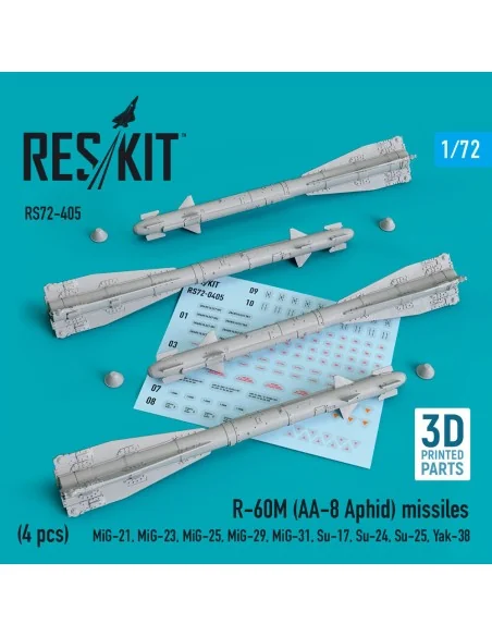 R-60? (AA-8 Aphid) missiles (4 pcs) (MiG-21, MiG-23, MiG-25, MiG-29...