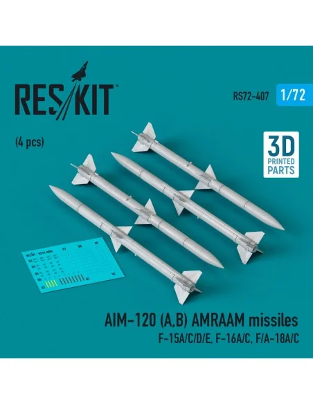 AIM-120 (A, B) AMRAAM missiles (4 pcs) (F-15A/C/D/E, F-16A/C, F/A-1...