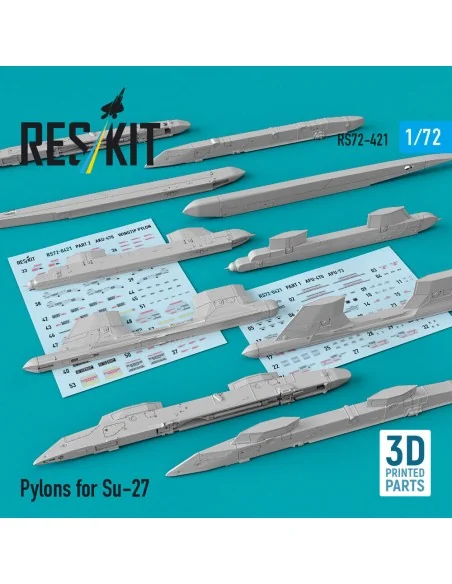 Pylons for Su-27 (3D Printed), 1/72 - ResKit Models RS72-0421