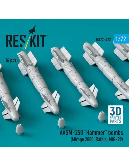 AASM-250 Hammer (6 pcs) (Mirage 2000, Rafale, MiG-29) (3D Printed),...