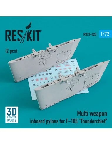 Multi weapon inboard pylons for F-105 Thunderchief (2 pcs) (3D Prin...