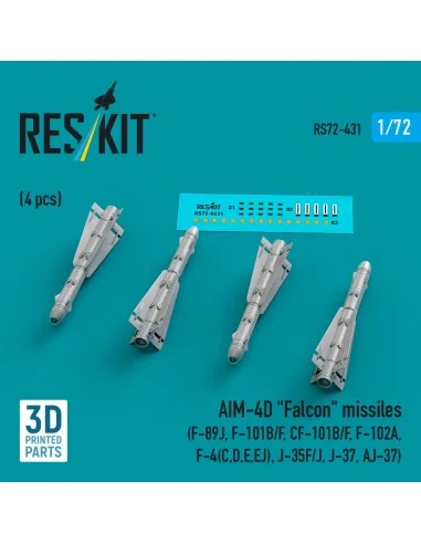 AIM-4D Falcon missiles (4 pcs) (F-89J, F-101B/F, CF-101B/F, F-102A,...