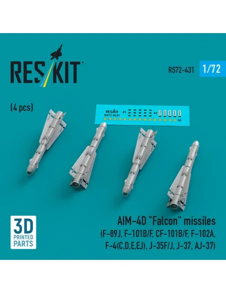 AIM-4D Falcon missiles (4 pcs) (F-89J, F-101B/F, CF-101B/F, F-102A,...