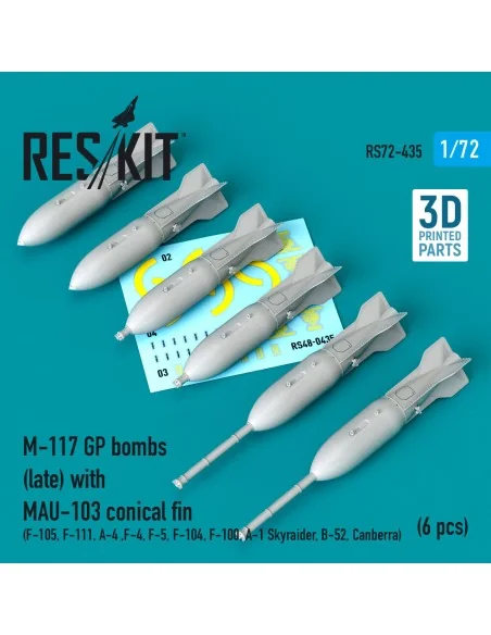 M-117 GP bombs (late) with MAU-103 conical fin (6 pcs) (F-105, F-11...