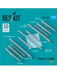 [NO_DESC] Pylons for Rafale type 1 (3D Printed), 1/72 - ResKit Mode...