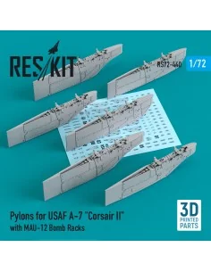 Pylons for USAF A-7 Corsair II with MAU-12 Bomb Racks (3D Printed),...