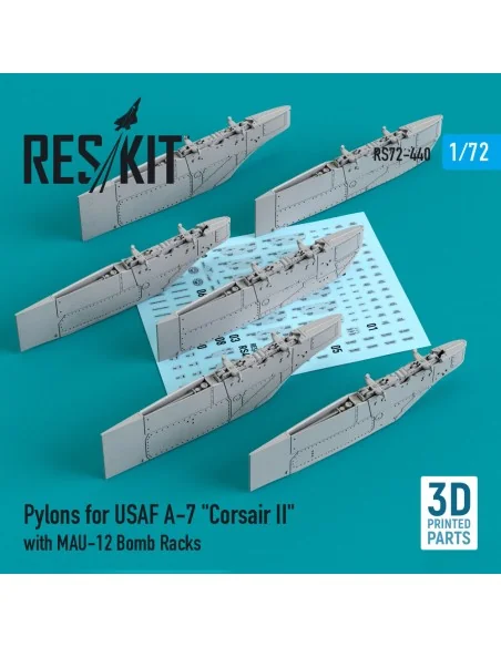 Pylons for USAF A-7 Corsair II with MAU-12 Bomb Racks (3D Printed),...