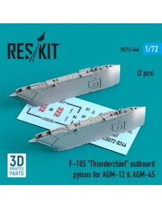 F-105 Thunderchief outboard AGM-12 & AGM-45 pylons (2 pcs) (3D Prin...
