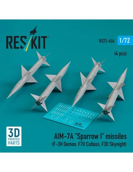 AIM-7A Sparrow I missiles (4 pcs) (F-3H Demon, F7U Cutlass, F3D Sky...