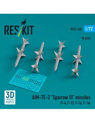 AIM-7E-2 Sparrow III missiles (4 pcs) (F-4, F-15, F-16, F-14) (3D P...
