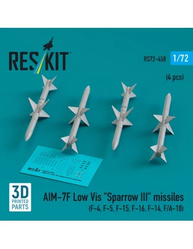 AIM-7F Low Vis Sparrow III missiles (4 pcs) (F-4, F-5, F-15, F-16, ...